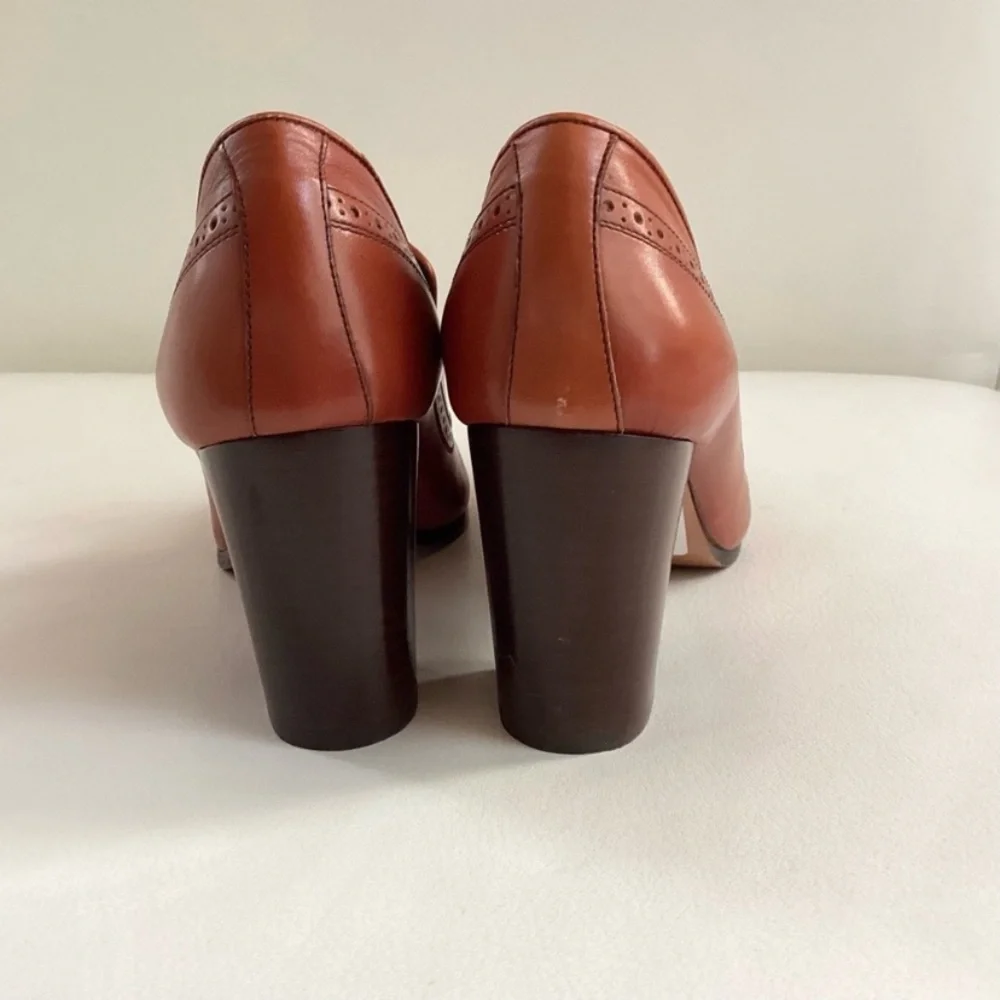 Celine Leather Brown Peep Toe Pump 80 SZ 6/36 - Picture 11 of 12